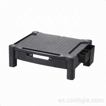 Soporte de monitor de oficina de plástico ajustable en altura